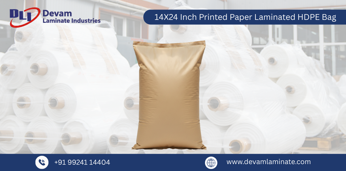 14X24  Inch Printed Paper Laminated HDPE Bag