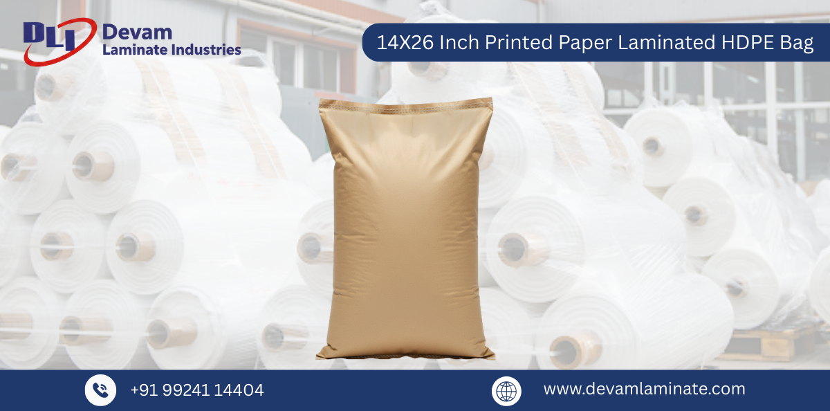 14X26  Inch Printed Paper Laminated HDPE Bag