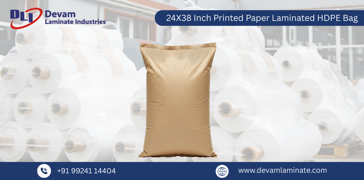 24X38  Inch Printed Paper Laminated HDPE Bag