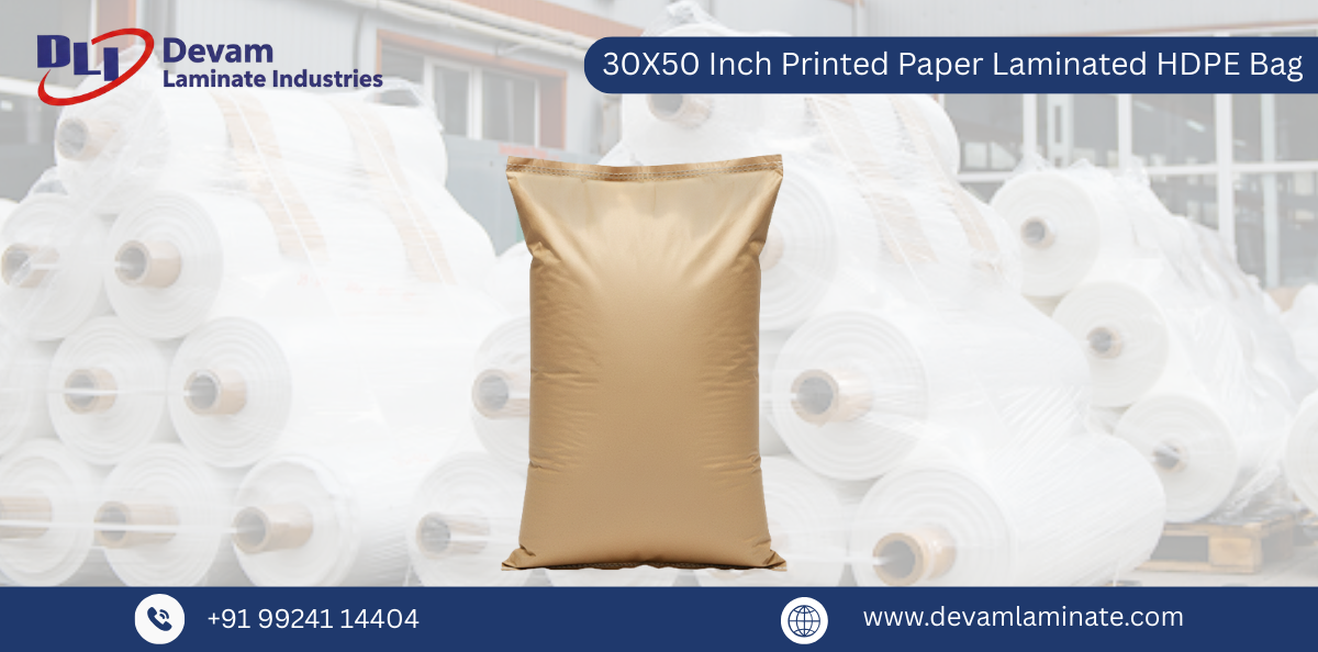 30X50  Inch Printed Paper Laminated HDPE Bag
