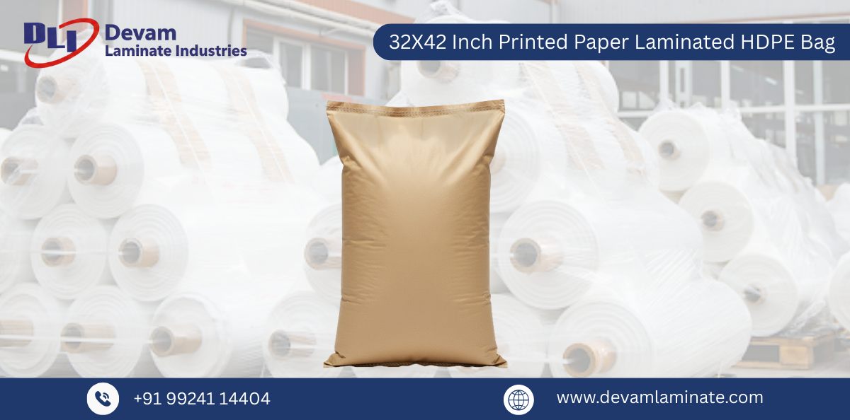 32X42  Inch Printed Paper Laminated HDPE Bag