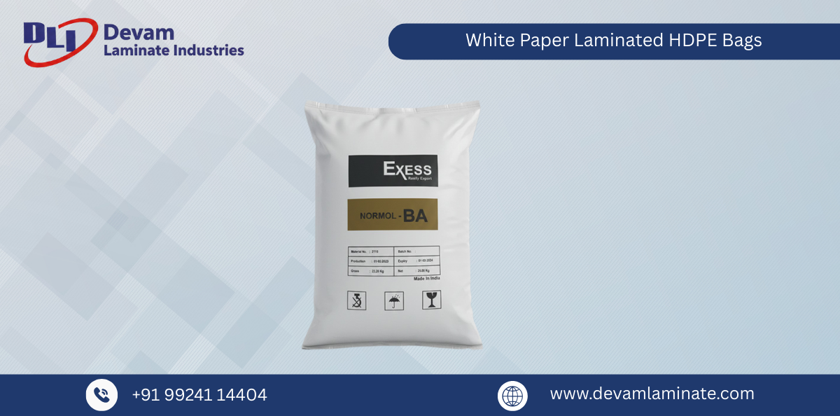 White Paper Laminated HDPE Bags